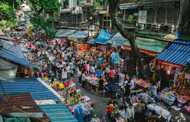 Hang Ma Street in autumn